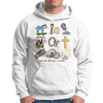 He Is Risen True Easter Story Christian Cross Happy Easter Hoodie | Mazezy