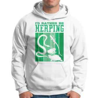 Herpetologist Herpetology Herp Id Rather Be Herping Men Hoodie Graphic Print Hooded Sweatshirt - Seseable