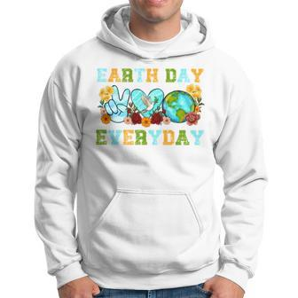 Hope Love Earth Earth Day Everyday Retro Environmental Vintage Hoodie | Mazezy