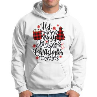 Hot Cocoa Cozy Blankets Christmas Movie Buffalo Plaid Lover Men Hoodie Graphic Print Hooded Sweatshirt - Thegiftio UK
