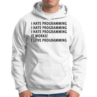 I Hate Programming Coding Gift For Programmer V2 Men Hoodie Graphic Print Hooded Sweatshirt - Seseable