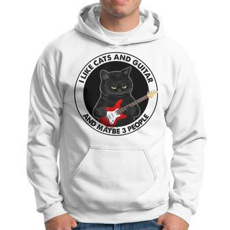 I Like Cats And Guitar And Maybe 3 People Cat Plays Guitar Hoodie - Seseable