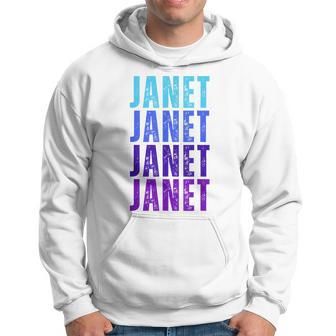 I Love Janet Modern Pattern First Name Janet Hoodie | Mazezy