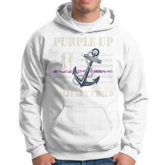 I Purple Up Month Of Military Child Kids Awareness Navy Flag Hoodie | Mazezy