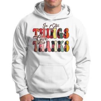 In All Things Give Thanks Groovy Leopard Thanksgiving Hoodie - Seseable