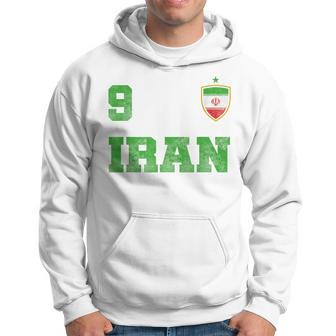 Iran Soccer Jersey Number Nine Iranian Futebol Fan Flag Men Hoodie - Thegiftio UK