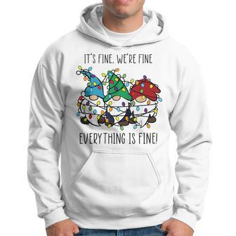Its Fine Were Fine Everything Is Fine Gnomes Teacher Xmas Men Hoodie - Thegiftio UK