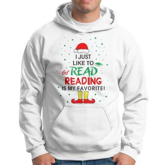 I Just Like To Read Reading Book Lover Librarian Christmas Men Hoodie - Thegiftio UK