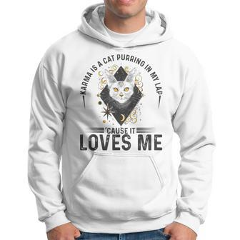 Karma Is A Cat Purring In My Lap Tarot Card Abyssinian Cat Hoodie | Mazezy