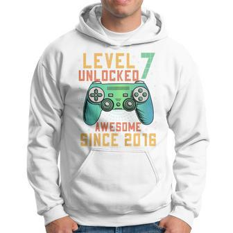 Kids Level 7 Unlocked 7Th Birthday 7 Year Old Boy Gifts Gamer Hoodie | Mazezy