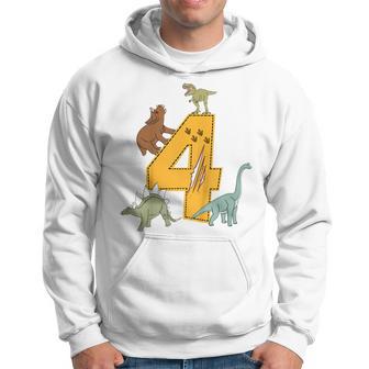 Kinder Geburtstags 4 Jahre Junge Dinosaurier Dino Hoodie - Seseable