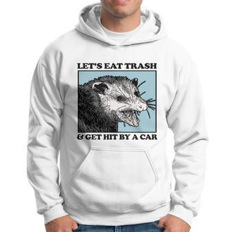 Lets Eat Trash & Get Hit By A Car Possum Lovers Hoodie - Monsterry DE