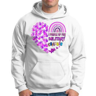 Love Heart Purple Up Military Child Month Military Kids Gift Hoodie | Mazezy