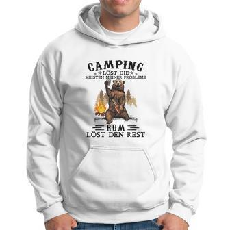 Lustiges Herren Camping Hoodie Camping & Rum lösen Probleme, Outdoor Tee - Seseable