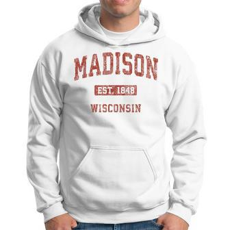 Madison Wisconsin Wi Vintage Athletic Sports Design  Hoodie