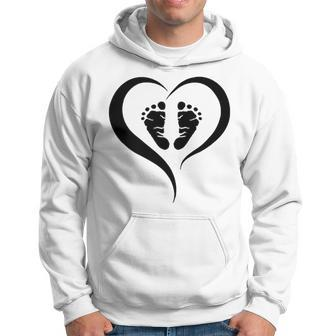 Matching Baby Feet Heart Gift Cute New Mom And Dad Hoodie | Mazezy
