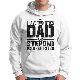 Mens Funny Fathers Day For Step Dad Birthday Vintage Hoodie - Seseable