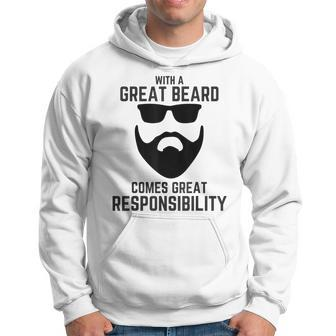 Mens Great Beard Comes Great Responsibility T Beard Men Hoodie Graphic Print Hooded Sweatshirt - Seseable