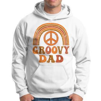 Mens Groovy Dad 70S Aesthetic Nostalgia 1970S Retro Dad Hippie Hoodie - Seseable