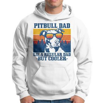 Mens Pitbull Dad Vintage Funny Dog Fathers Day Pitbull Hoodie - Seseable