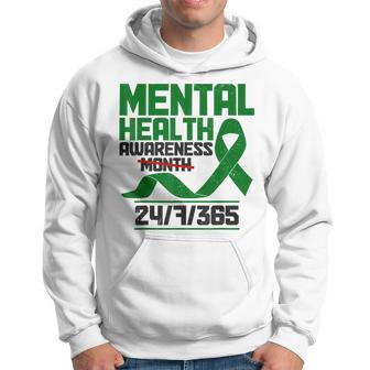 Mental Health Awareness Month Matters Green Ribbon Hoodie | Mazezy