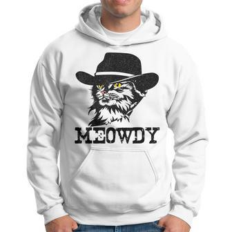 Meowdy Cat Funny Mashup Between Meow And Howdy Hoodie | Mazezy
