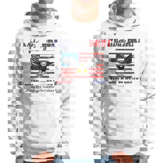 Military Brat Strong Brave Eagle American Flag Purple Up Hoodie | Mazezy