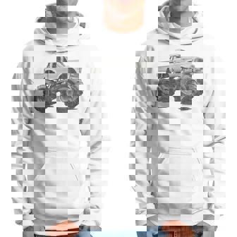 Monster Truck Distressed Vintage Style Cool Monster Truck Hoodie | Mazezy