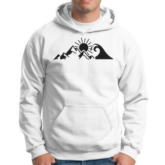 Mountain Sun Wave Nature Hiking Surf Surfer Hiker Outdoor Hoodie | Mazezy