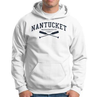 Nantucket Massachusetts Cape Cod Vintage Boat Men Hoodie Graphic Print Hooded Sweatshirt - Seseable