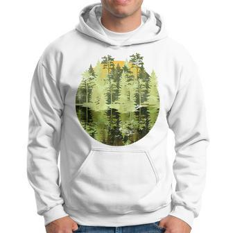 Nature Trees Reflection Outdoor Wildlife Forest Men Hoodie Graphic Print Hooded Sweatshirt - Seseable