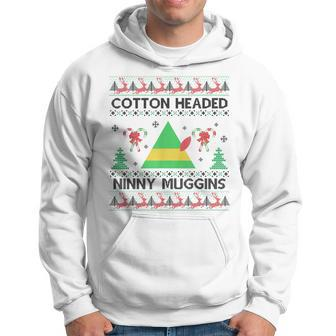Ninny Gins Cotton Headed Funny Christmas Elf Holiday V2 Men Hoodie Graphic Print Hooded Sweatshirt - Seseable