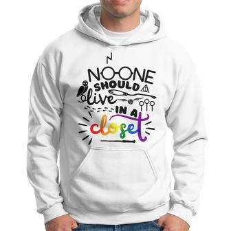 No One Should Live In A Closet Pride Lgbtq Lesbian Gay Ally Hoodie | Mazezy CA