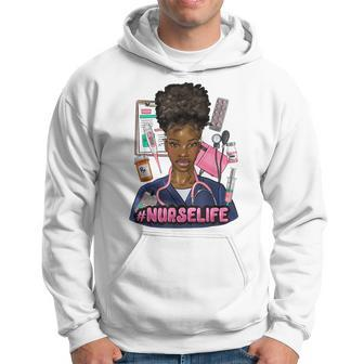 Nurse Life Messy Bun Afro Medical Assistant African American Hoodie - Seseable
