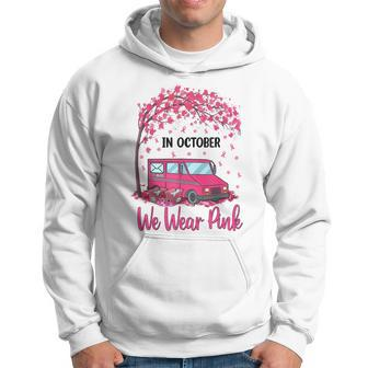 In October We Wear Pink Mail Carrier Postal Workers Men Hoodie - Thegiftio UK