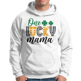 One Lucky Mama Leopard Shamrock Plaid Patrick Day Hoodie - Seseable