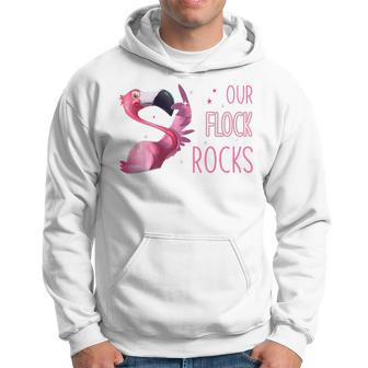 Our Flock Rocks Flamingo Mothers Day Funny Gift Hoodie | Mazezy