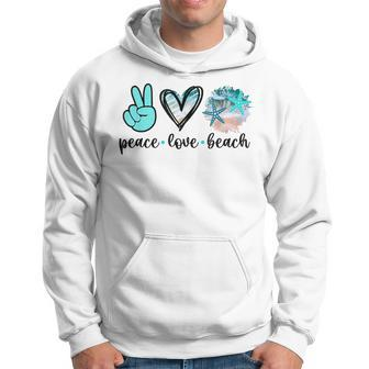 Peace Love Beach - Summer Hippie Ocean Vacation Sun Seaside Hoodie | Mazezy