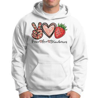 Peace Love Strawberry Farmer Strawberries Lover Berry Fruits Hoodie | Mazezy