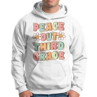 Peace Out Third Grade Cute Groovy Last Day Of 3Rd Grade Hoodie | Mazezy