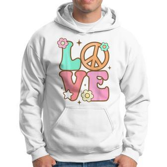 Peace Sign Love 60S 70S Costume Groovy Hippie Theme Party Hoodie | Mazezy