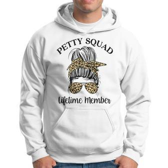 Petty Squad Lifetime Member Team Petty Leopard Messy Bun Hoodie - Thegiftio UK
