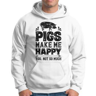 Pigs Make Me Happy T Funny Pig Farm Farmer Gifts Hoodie | Mazezy
