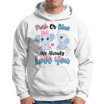 Pink Or Blue We Always Love You Funny Elephant Gender Reveal Hoodie | Mazezy CA