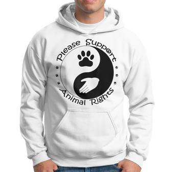 Please Support Animal Rights Pet Rescuer Paw Yin Yang Adopt Hoodie | Mazezy