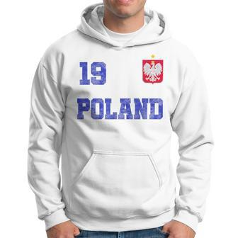 Poland Soccer Jersey Number Ninen Polish Flag Futebol Fan Men Hoodie - Thegiftio UK