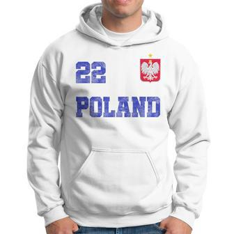 Poland Soccer Jersey Number Twenty-Two Polish Flag Futebol Men Hoodie - Thegiftio UK