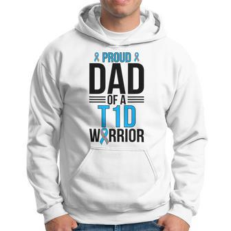 Proud T1d Diabetes Warrior Dad Type 1 Diabetes Fighter Dad Gift For Mens Hoodie | Mazezy