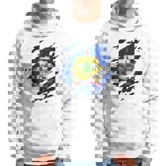 Proud Vermont | Vt State Torn Ripped Vermont Flag Men Hoodie Graphic Print Hooded Sweatshirt - Seseable