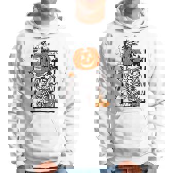 Pumpkin Skeleton Halloween Spice Creepy Costume Night Men Hoodie - Thegiftio